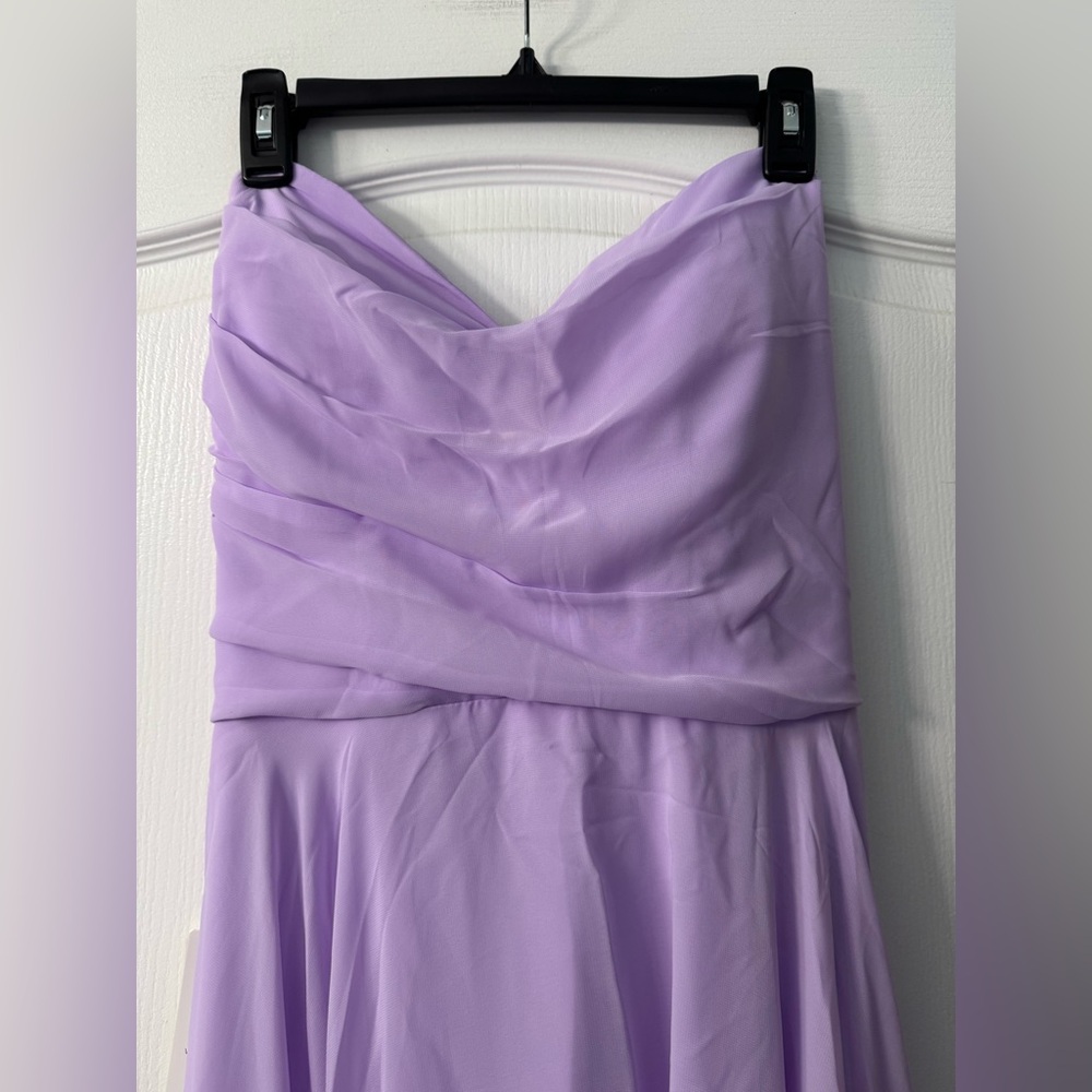 A Line Strapless Chiffon Evening Sweetheart Formal Long Elegant Gown - Picture 6 of 13